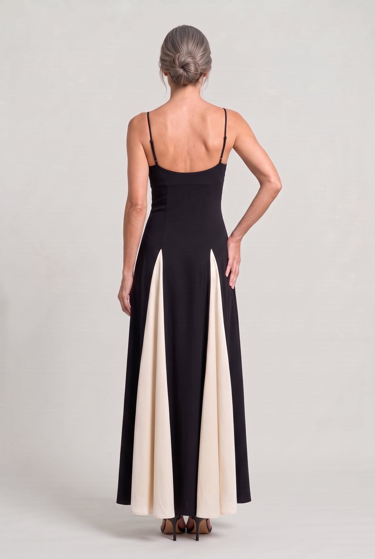 Women's Spaghetti Strap Maxi Dress - Contrast Colour Dress