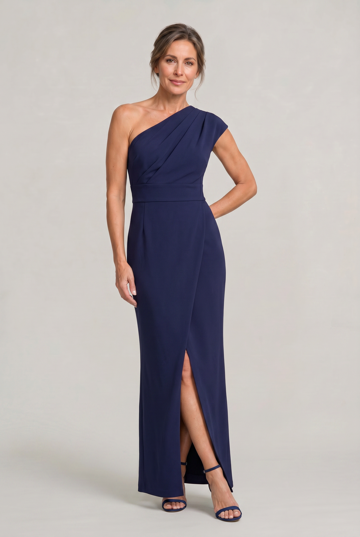 One-Shoulder Maxi Evening Dress - Women's Formal Dress