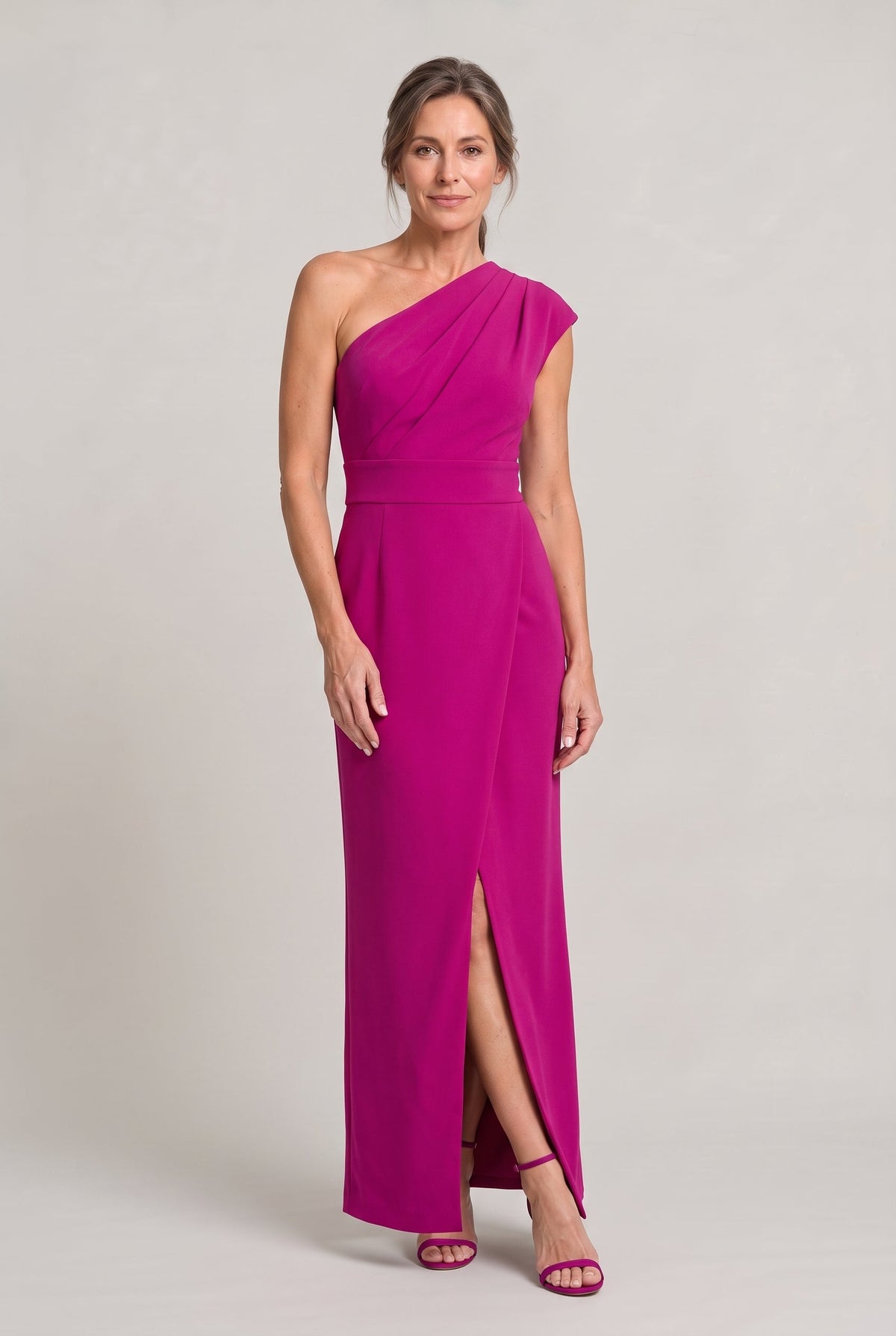 One-Shoulder Maxi Evening Dress - Women's Formal Dress