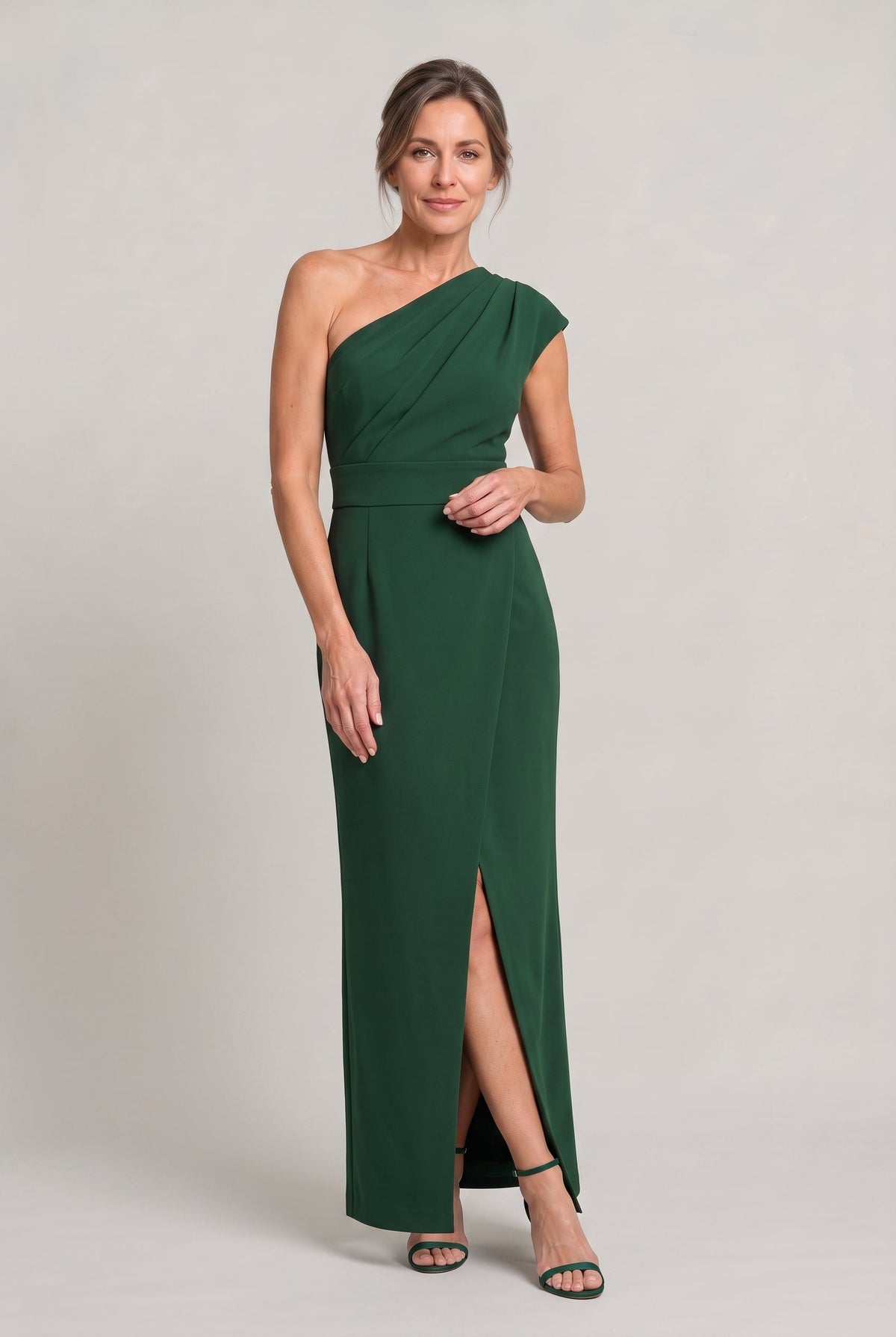 One-Shoulder Maxi Evening Dress - Women's Formal Dress