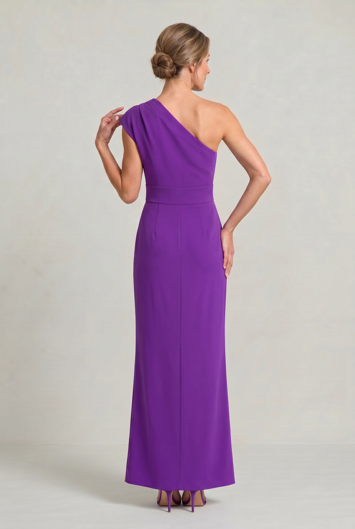 One-Shoulder Maxi Evening Dress - Women's Formal Dress