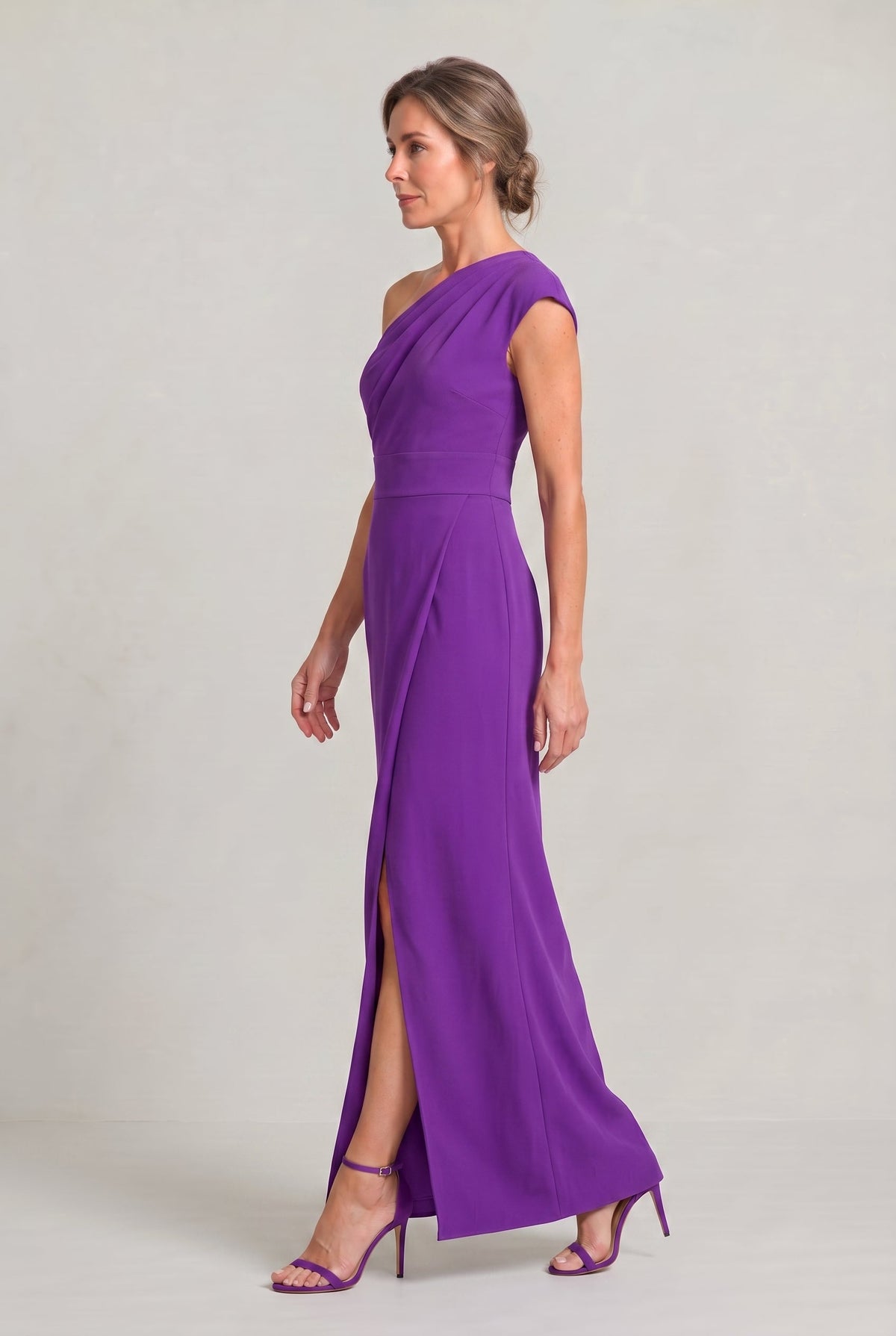 One-Shoulder Maxi Evening Dress - Women's Formal Dress