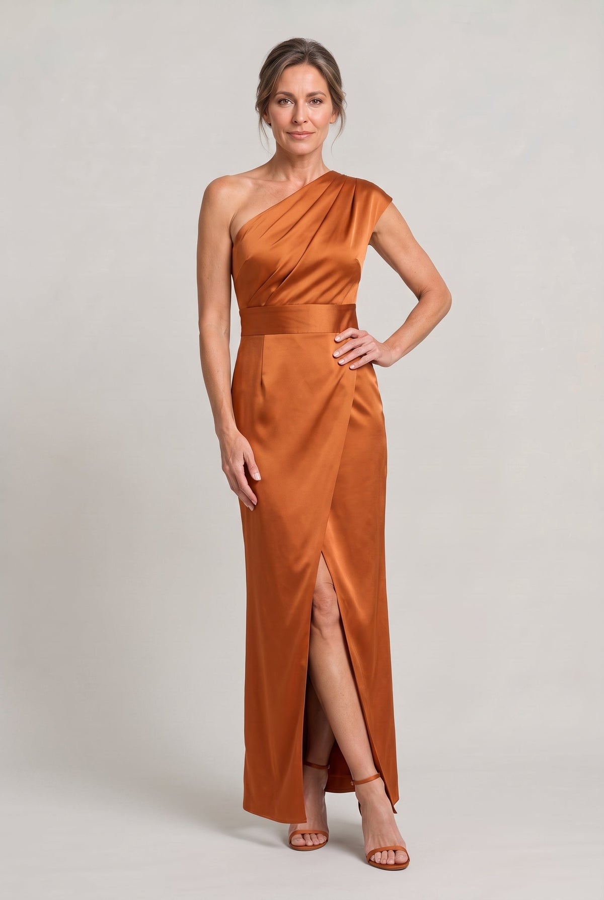 One-Shoulder Maxi Evening Dress - Women's Formal Dress