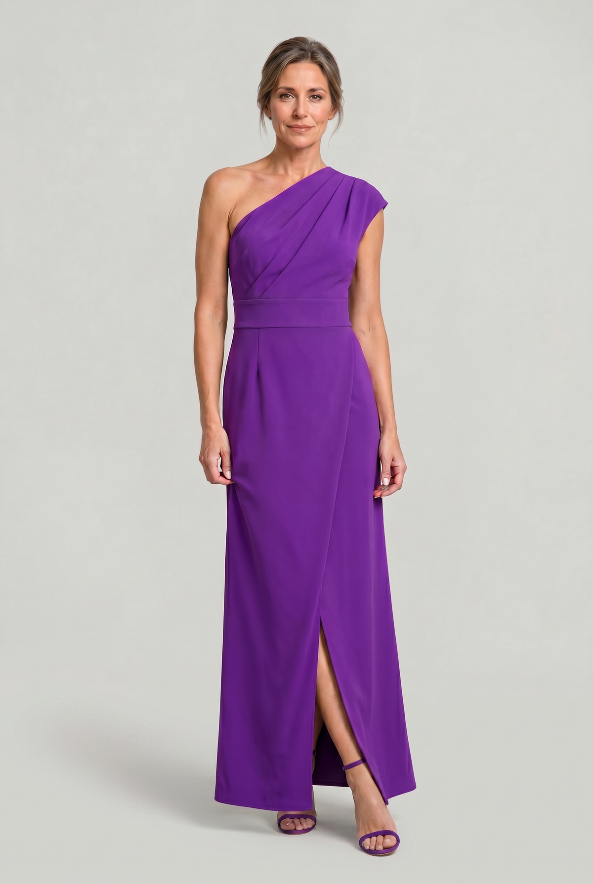 One-Shoulder Maxi Evening Dress - Women's Formal Dress