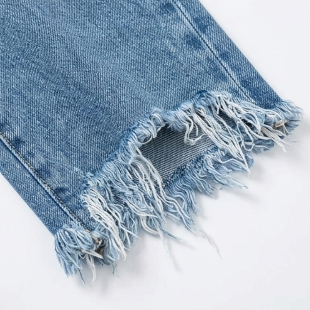 Vivara Fringed Cropped Jeans - Women's Straight Leg Jeans
