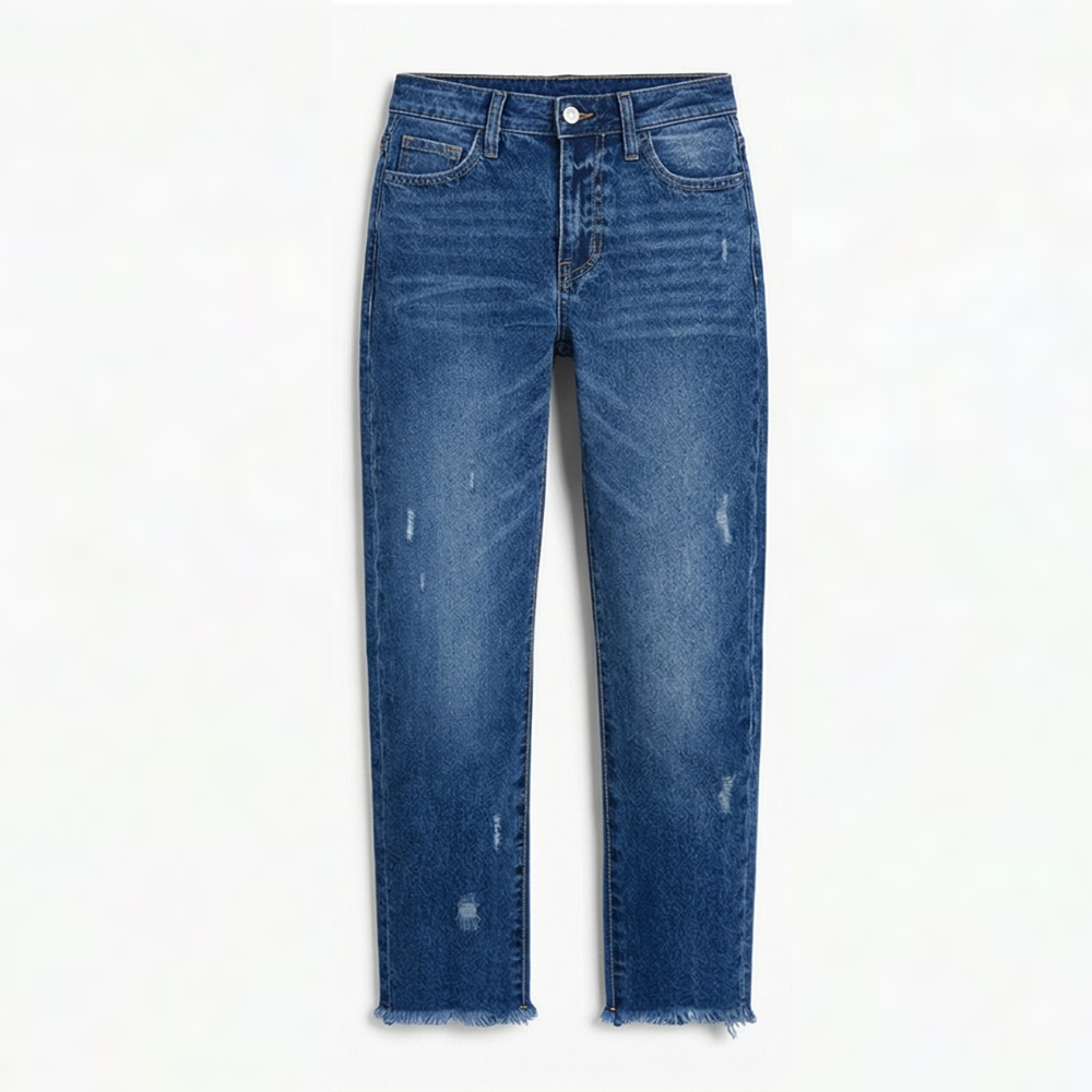Vivara Fringed Cropped Jeans - Women's Straight Leg Jeans