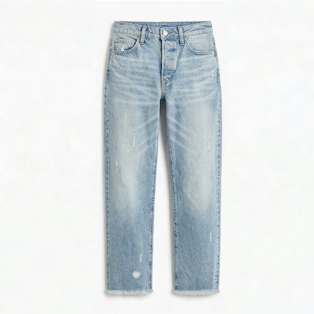 Vivara Fringed Cropped Jeans - Women's Straight Leg Jeans