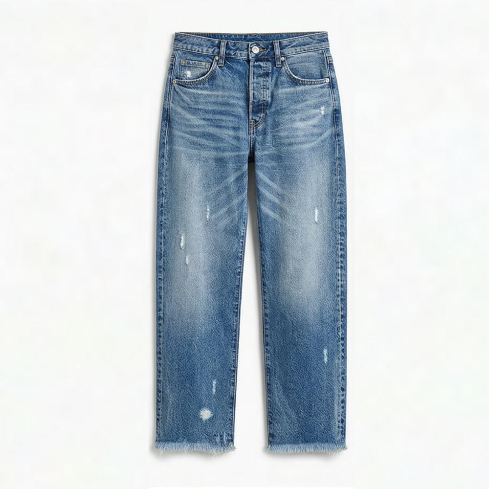 Vivara Fringed Cropped Jeans - Women's Straight Leg Jeans