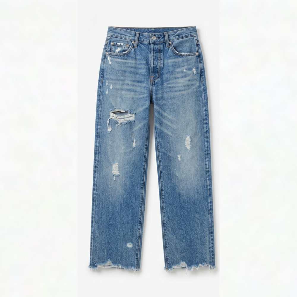 Vivara Fringed Cropped Jeans - Women's Straight Leg Jeans