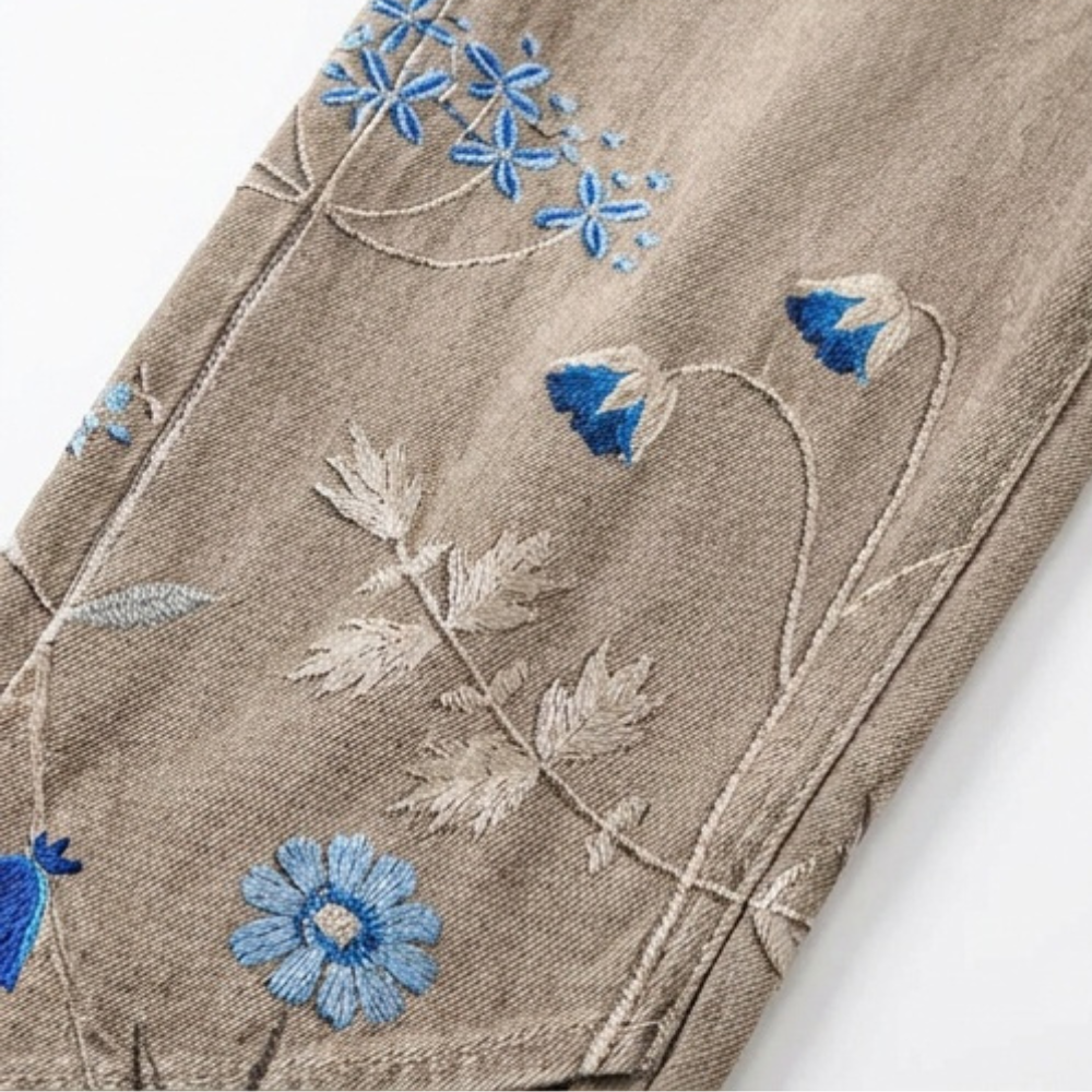 Bloomara Embroidered Jeans - Women's Tulip Hem Jeans
