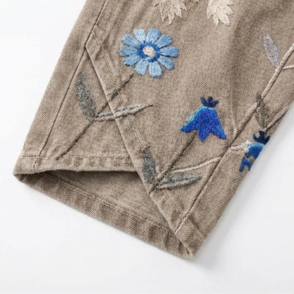 Bloomara Embroidered Jeans - Women's Tulip Hem Jeans