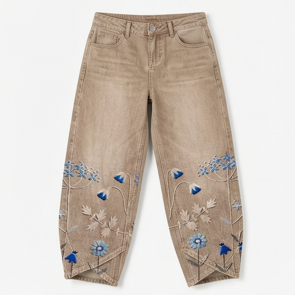 Bloomara Embroidered Jeans - Women's Tulip Hem Jeans