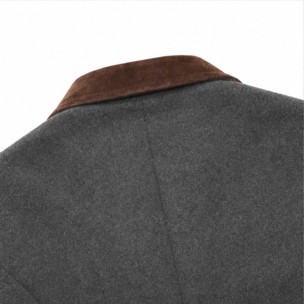 Herrive Herringbone Blazer - Women's Contrast Trim Blazer