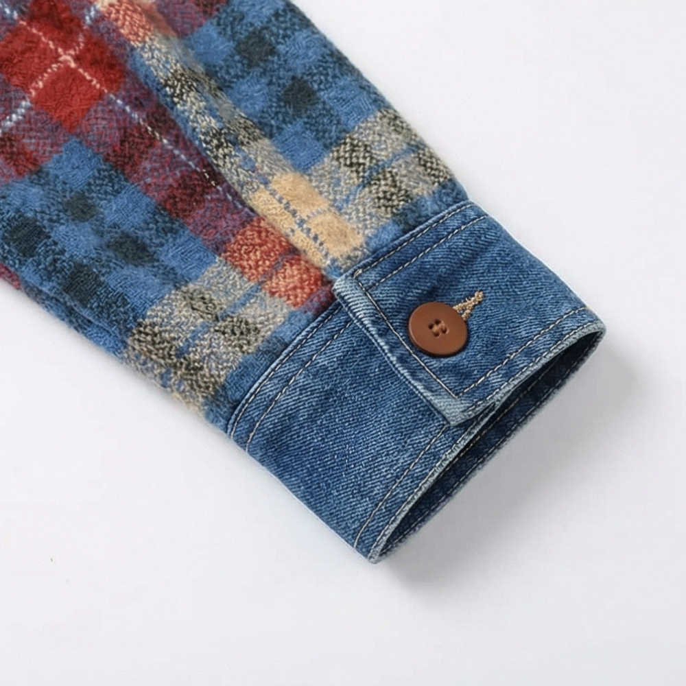 Weslyn Plaid Hooded Jacket - Women's Denim Trim Shacket