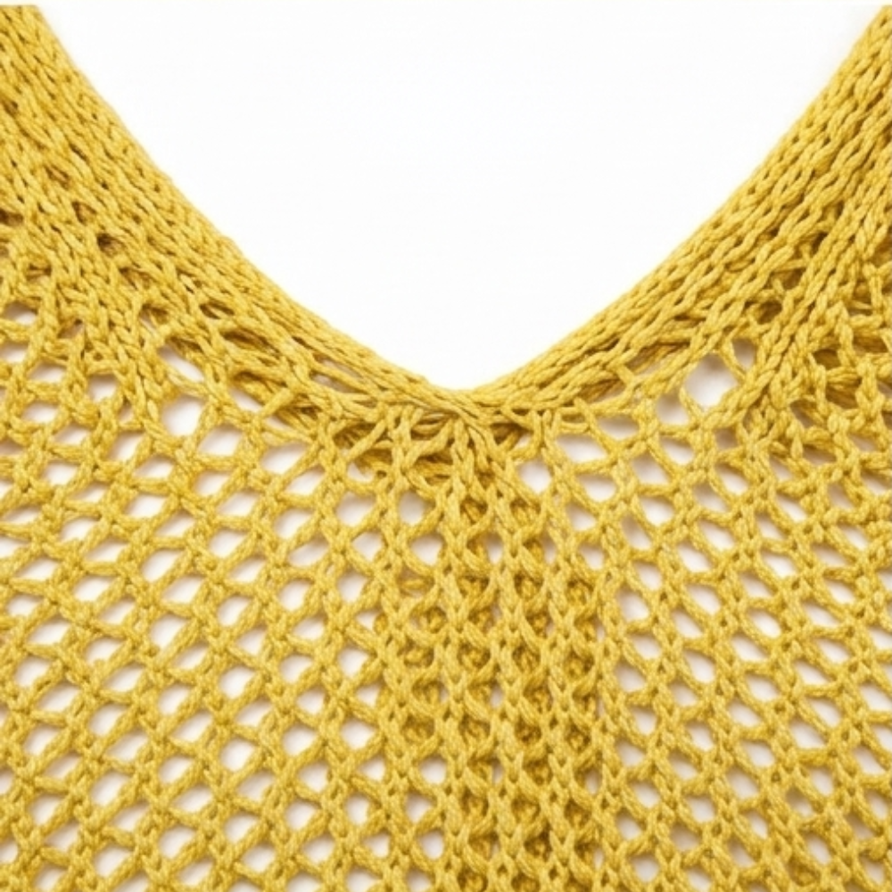 Delyne - Women's Open-Knit Hooded Pullover
