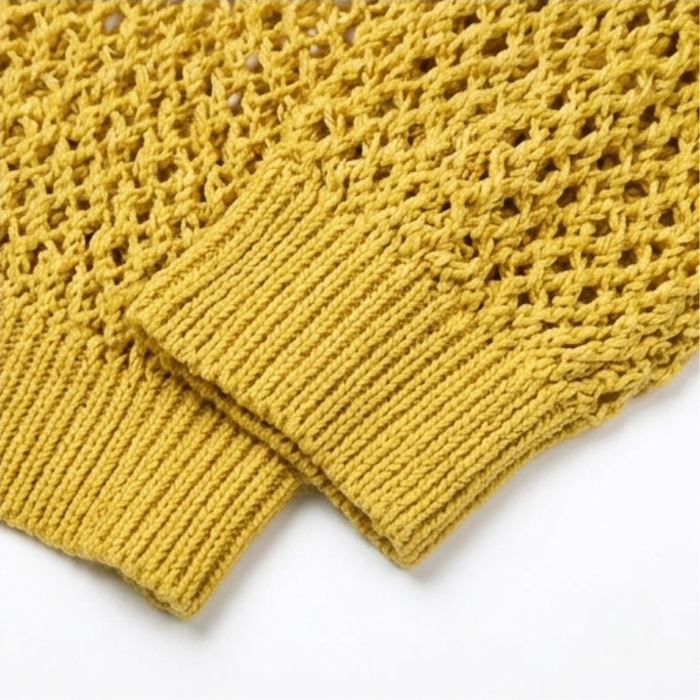 Delyne - Women's Open-Knit Hooded Pullover
