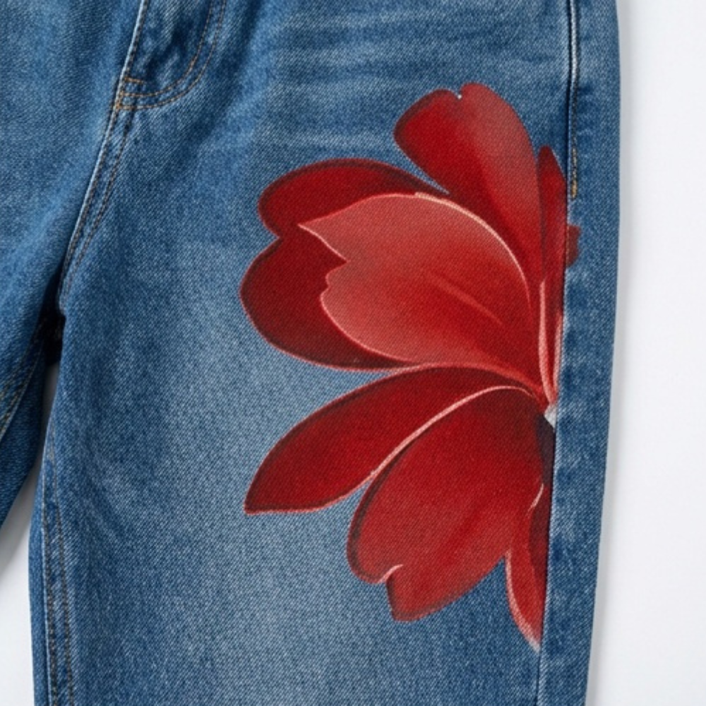 Florenza Floral Jeans - Women's Wide Leg Floral Jeans