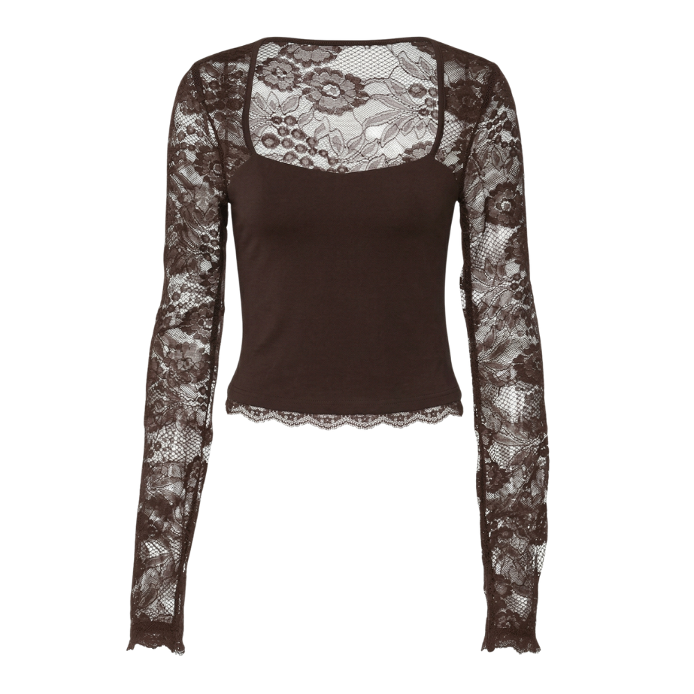 Lacelle Lace Sleeve Top - Women's Floral Lace Top