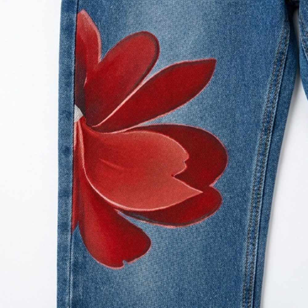 Florenza Floral Jeans - Women's Wide Leg Floral Jeans