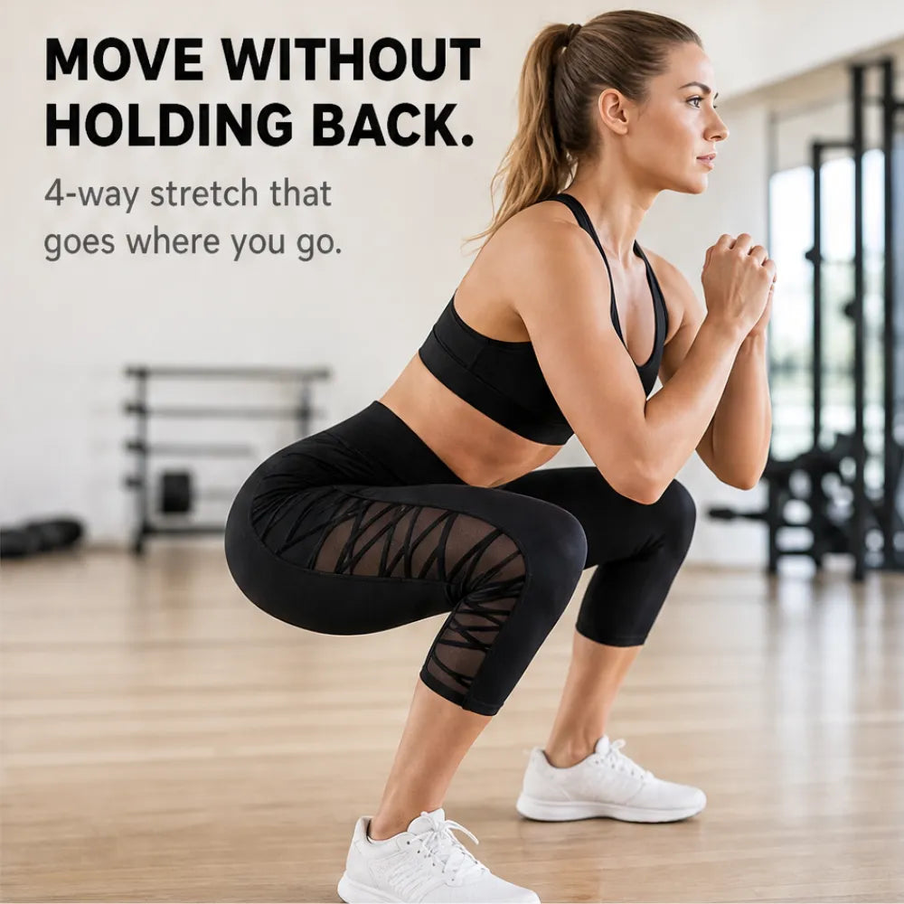 Flexora Capri Leggings - Mesh Side Women's Gym Leggings