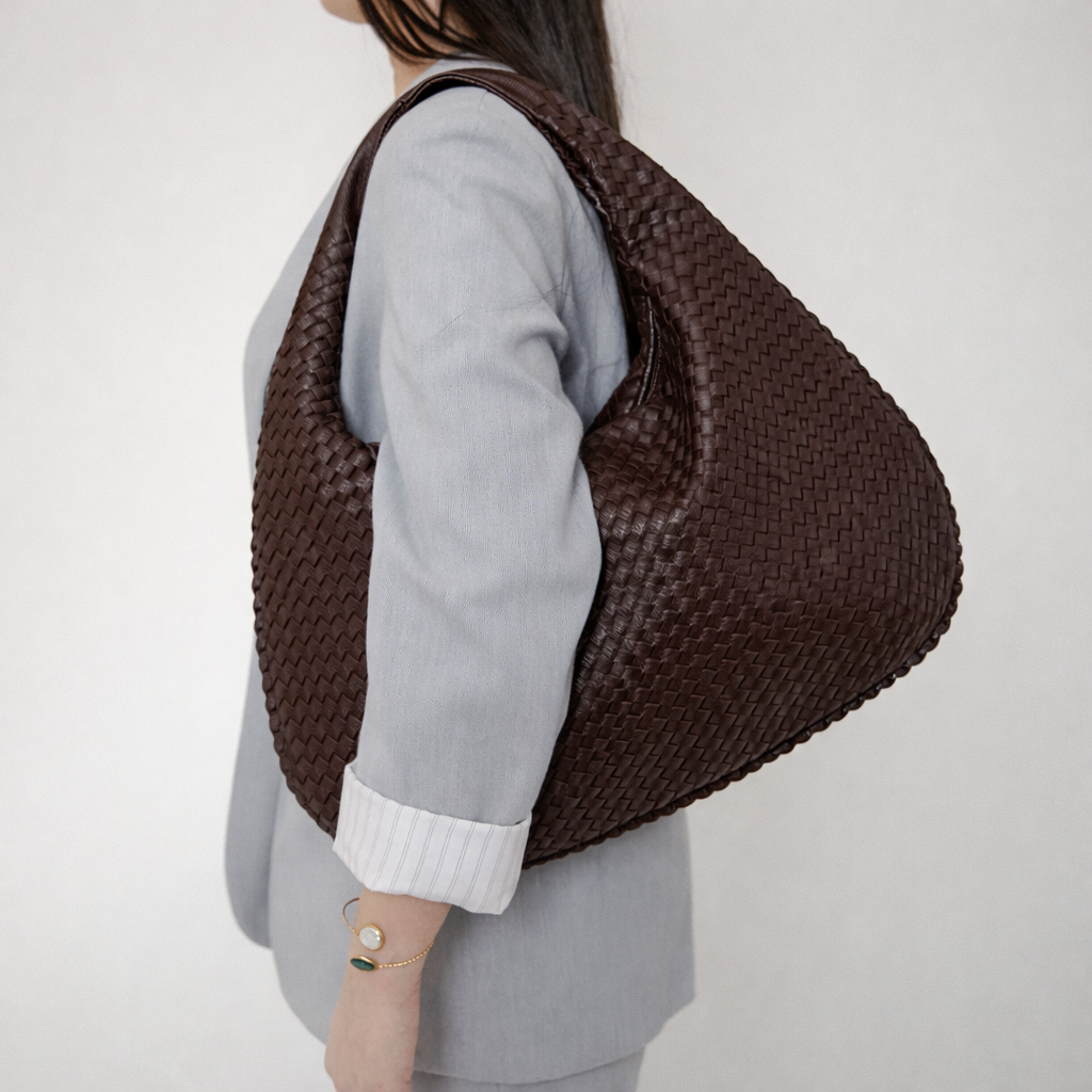 The Milano Woven Bag - Women's Vegan Leather Hobo Bag