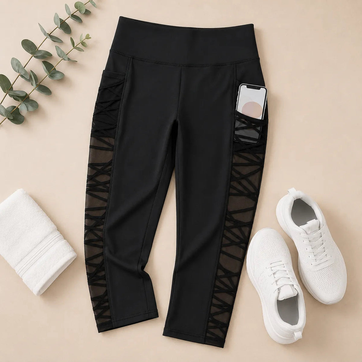 Flexora Capri Leggings - Mesh Side Women's Gym Leggings