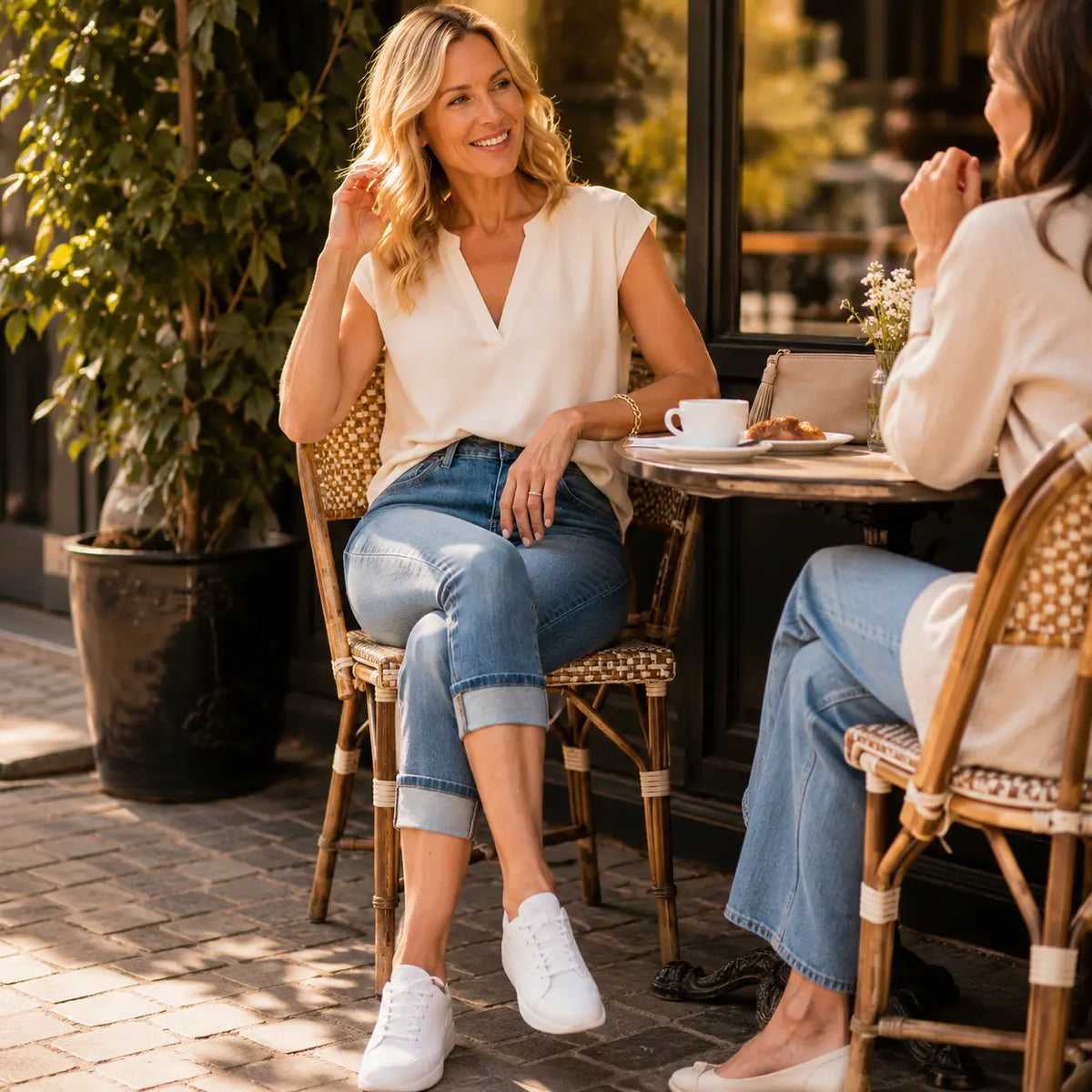 Cuffova Capri Jeans - Women's High Waist Stretch Jeans