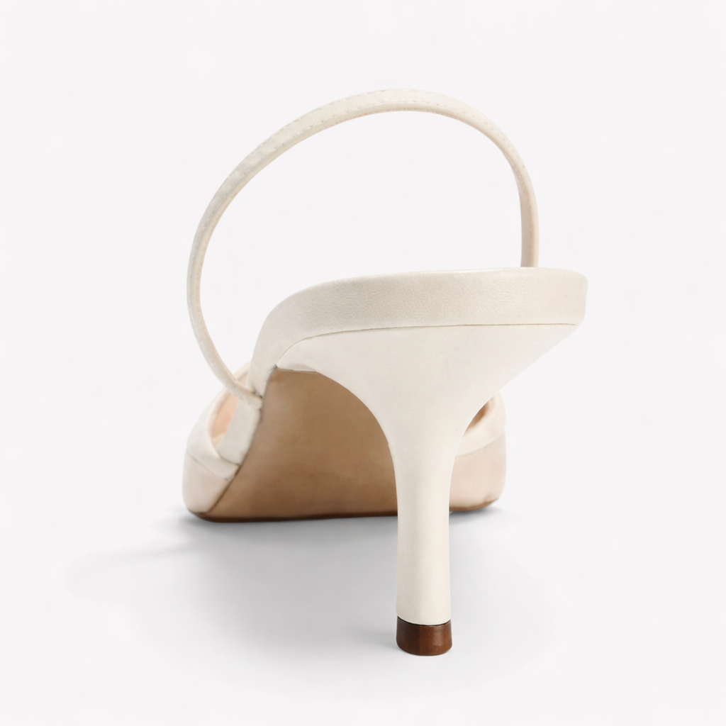 Embroidered Mesh Mule Heels - Women's Pointed Heels