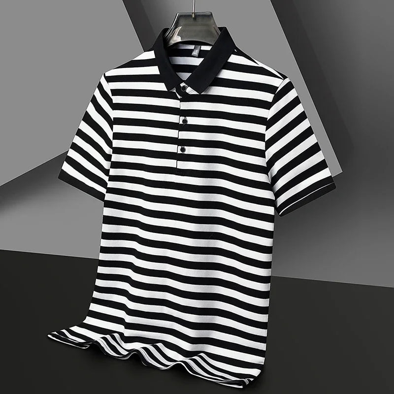 Broughton Striped Cotton Polo - Men's Polo Shirt