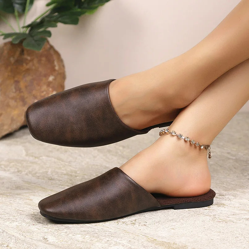 Ravello Leather Mules - Men's Flat Slip On Mules