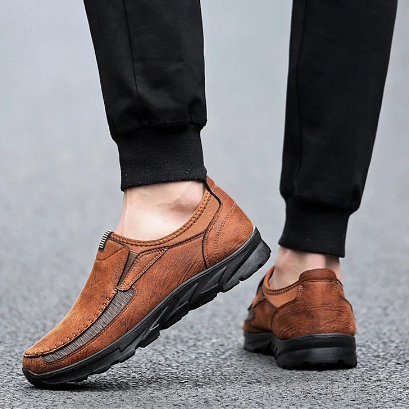 Brayden Leather Loafers - Suede and Mesh Men's Loafers