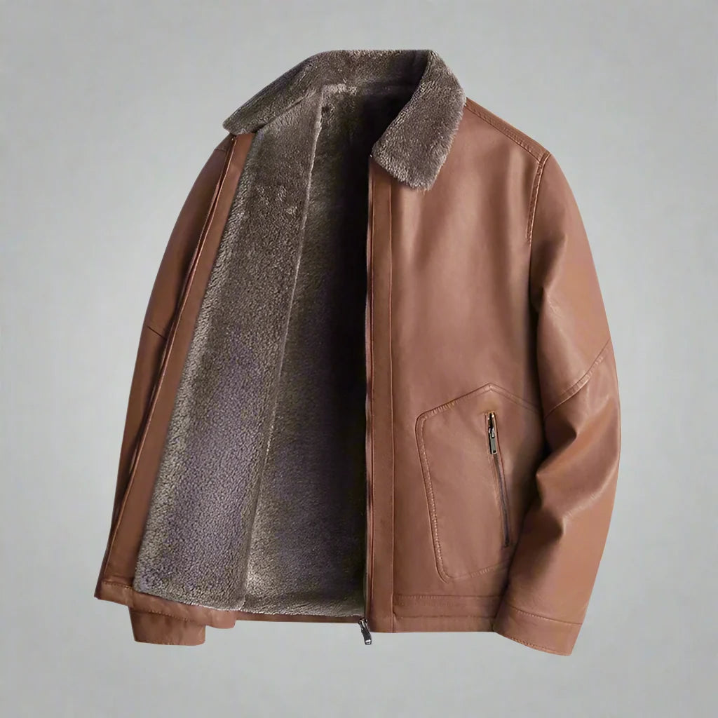 Cavalier Leather Jacket - Fleece Lined Men's Jacket