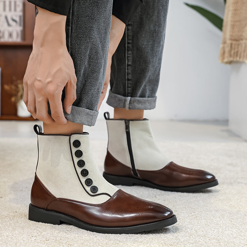 Hartford Leather Boots - Two Tone Men's Chelsea Boots