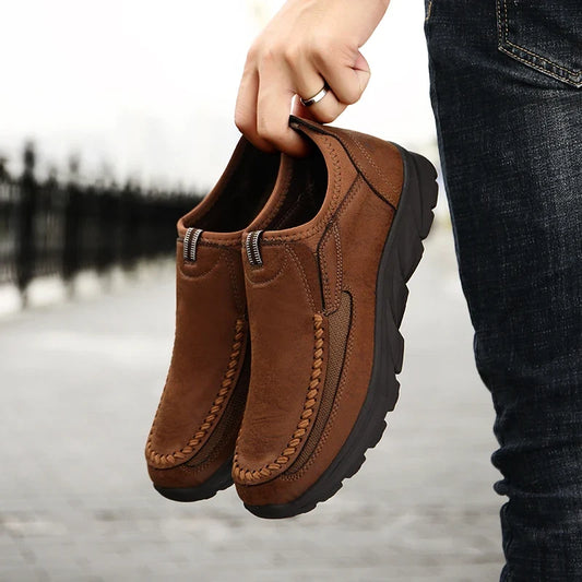 Brayden Leather Loafers - Suede and Mesh Men's Loafers