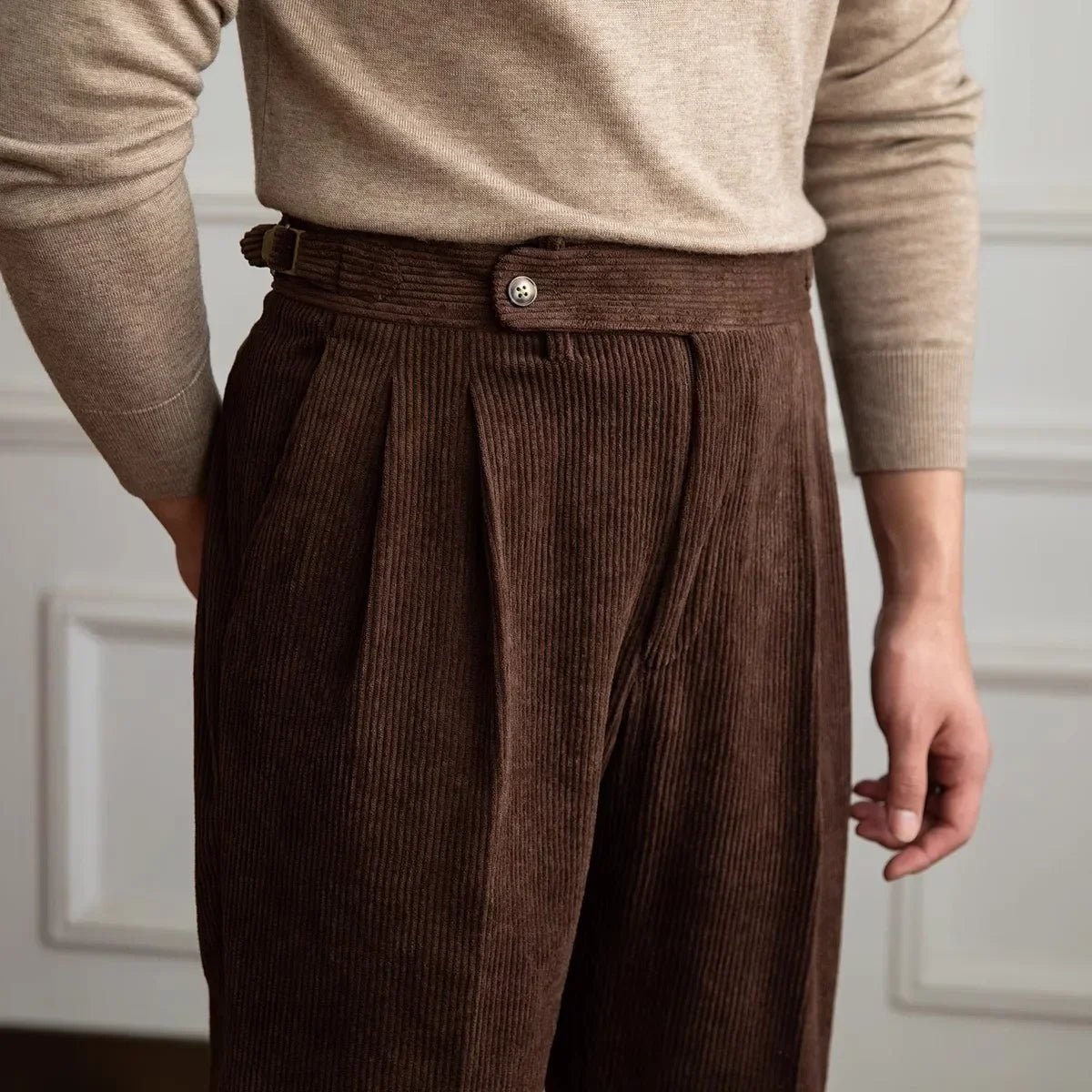 Stratton Corduroy Trousers - Pleated Men's Cords