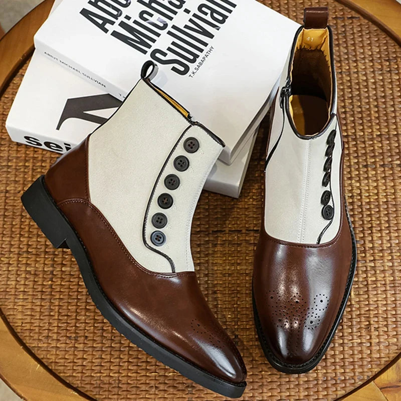 Hartford Leather Boots - Two Tone Men's Chelsea Boots
