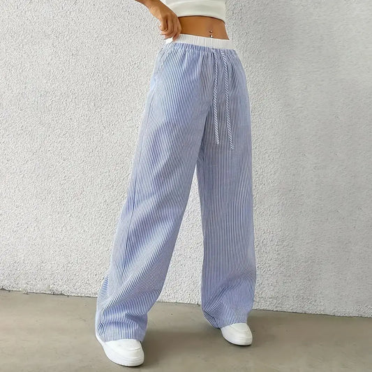 Serena Wide Leg Pants - Pinstripe Men's Trousers