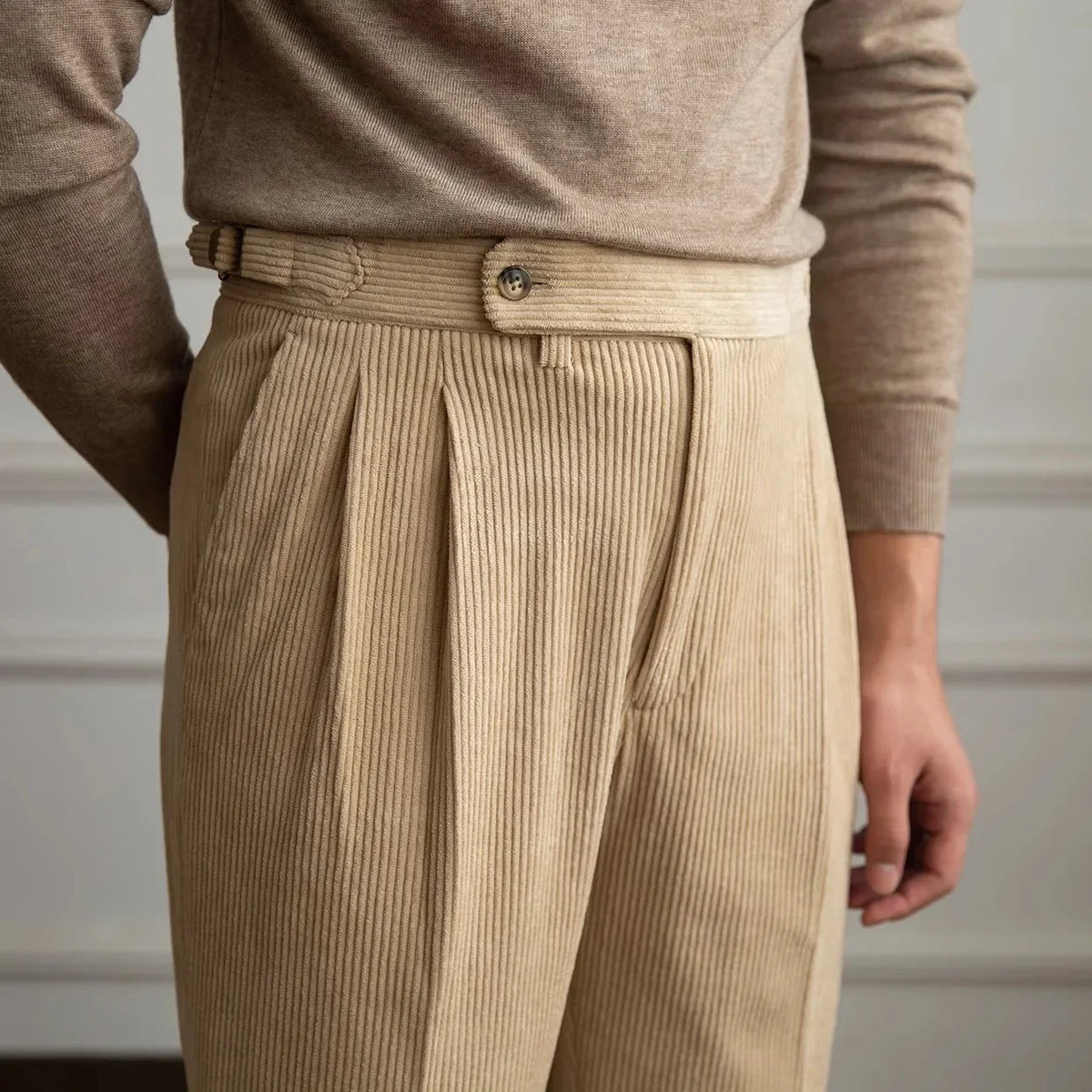 Stratton Corduroy Trousers - Pleated Men's Cords