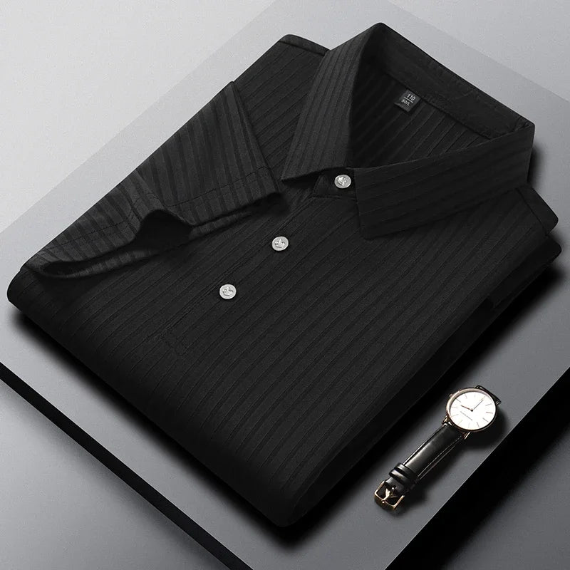 Cavill Polo Shirt - Textured Stripe Men's Polo