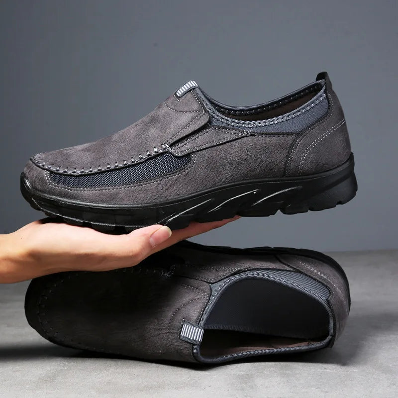 Brayden Leather Loafers - Suede and Mesh Men's Loafers