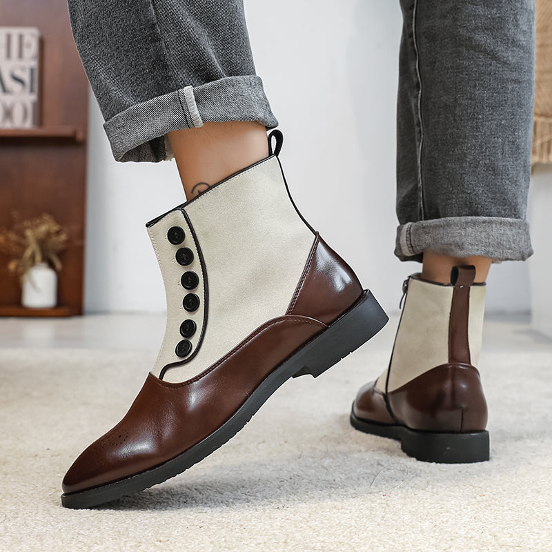 Hartford Leather Boots - Two Tone Men's Chelsea Boots