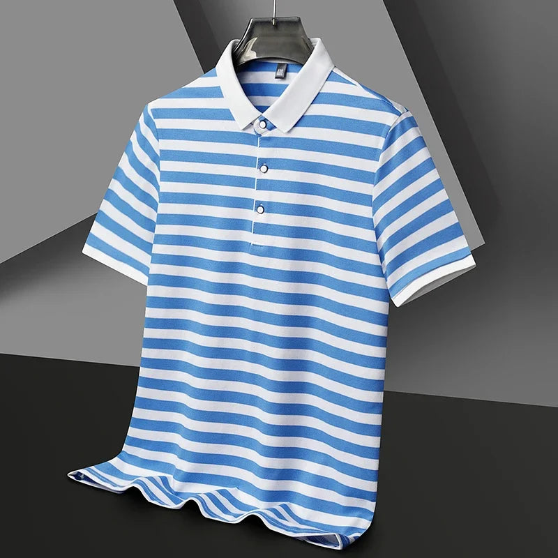 Broughton Striped Cotton Polo - Men's Polo Shirt