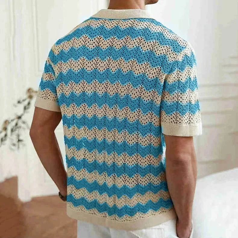 Palmero Knit Button Up - Men's Crochet Knit Shirt