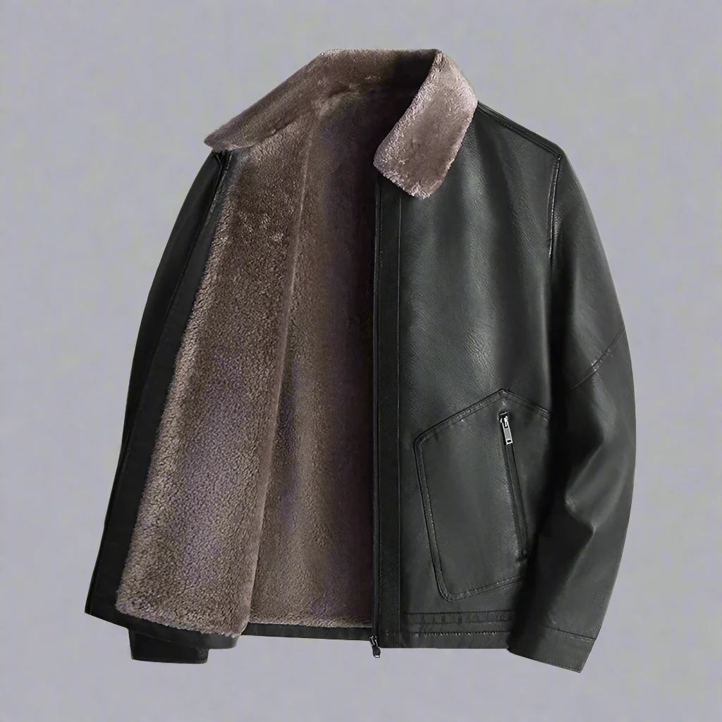 Cavalier Leather Jacket - Fleece Lined Men's Jacket