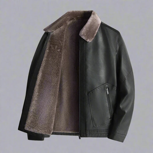 Cavalier Leather Jacket - Fleece Lined Men's Jacket