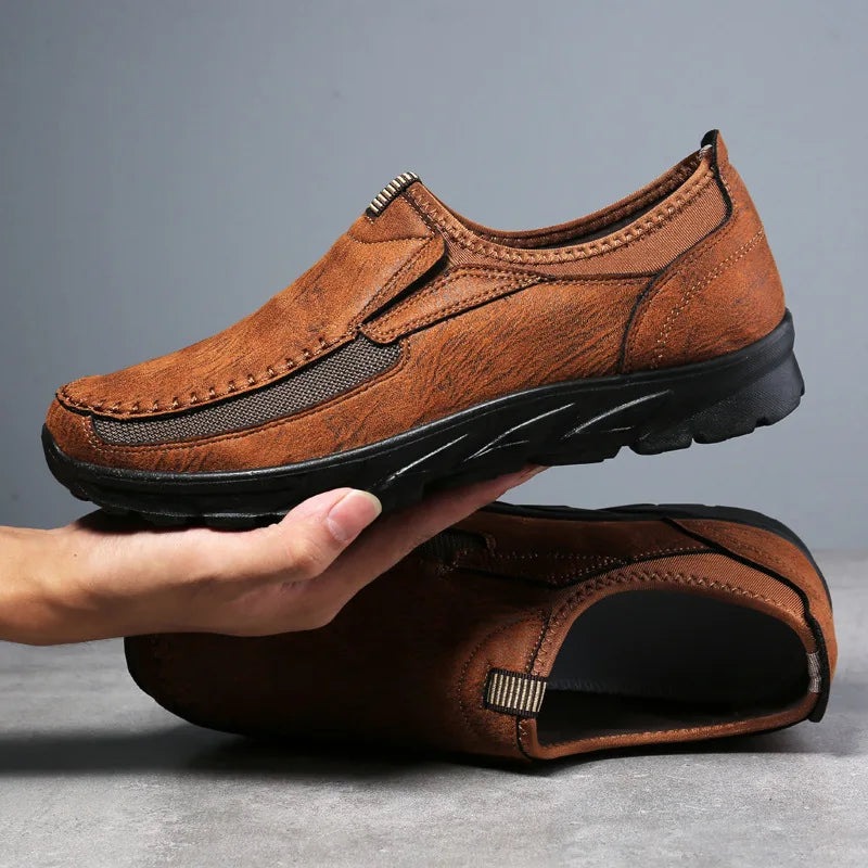 Brayden Leather Loafers - Suede and Mesh Men's Loafers