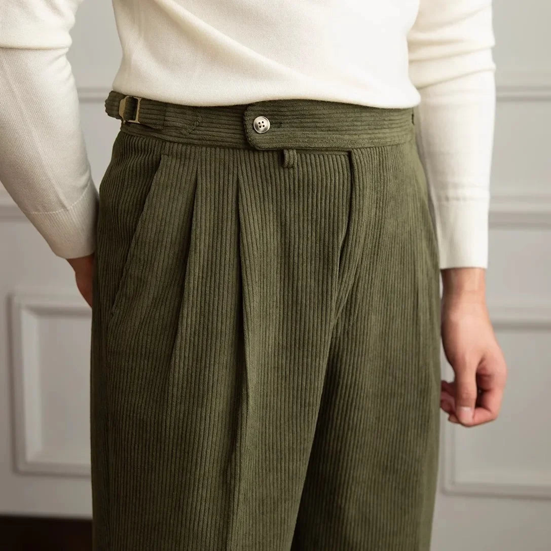 Stratton Corduroy Trousers - Pleated Men's Cords