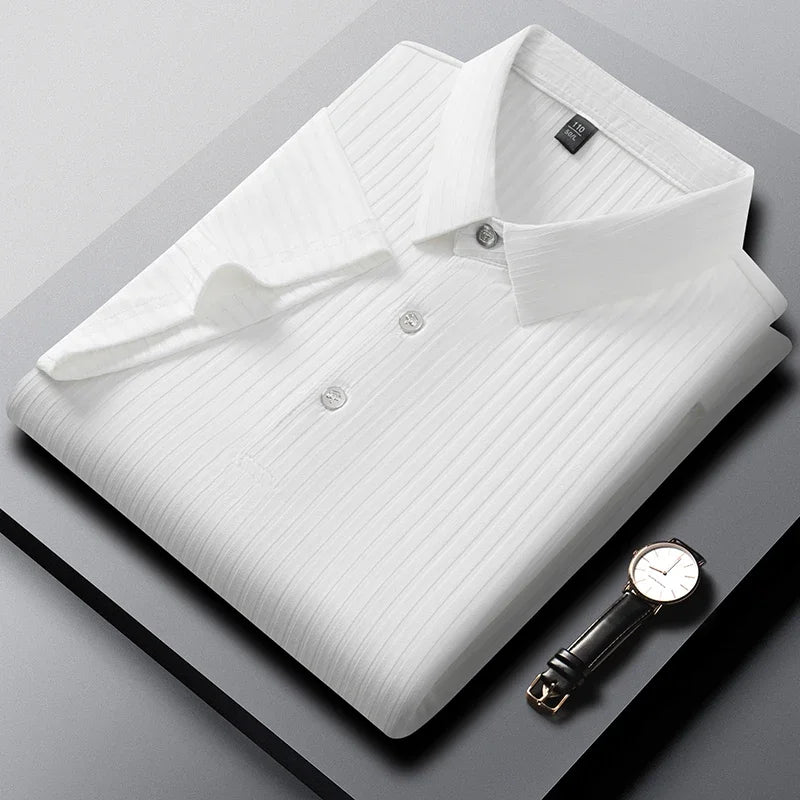 Cavill Polo Shirt - Textured Stripe Men's Polo