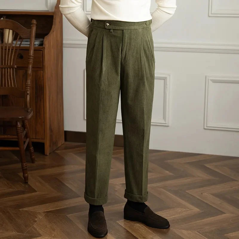 Stratton Corduroy Trousers - Pleated Men's Cords