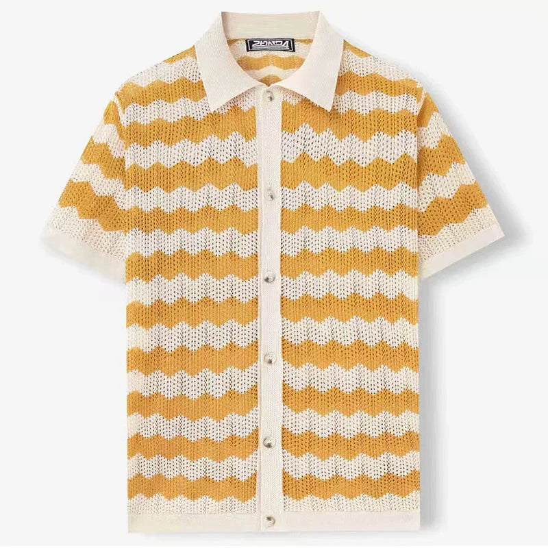 Palmero Knit Button Up - Men's Crochet Knit Shirt